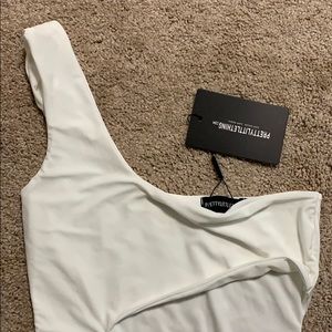 Pretty Little Thing cut out white bodysuit